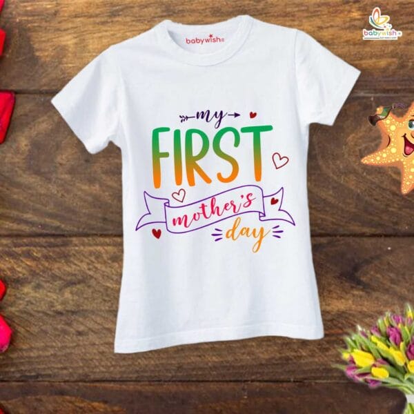 Mothers Day Special Combo White T-Shirts and Romper Sets for Mother and baby Combo Pack of 2 - Image 2