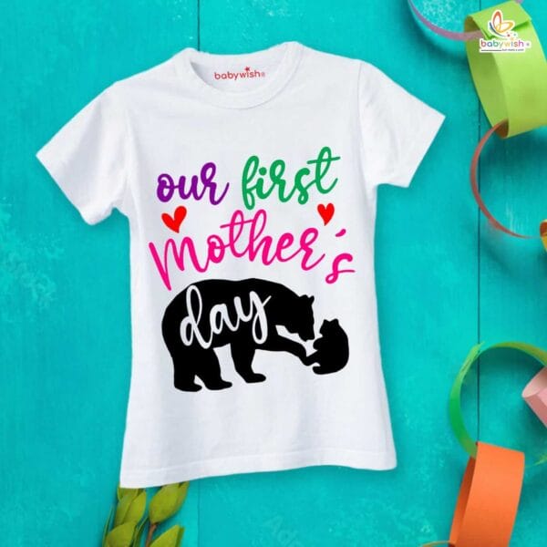 Mothers Day Special Combo White T-Shirts and Romper Sets for Mother and baby Combo Pack of 2 - Image 2