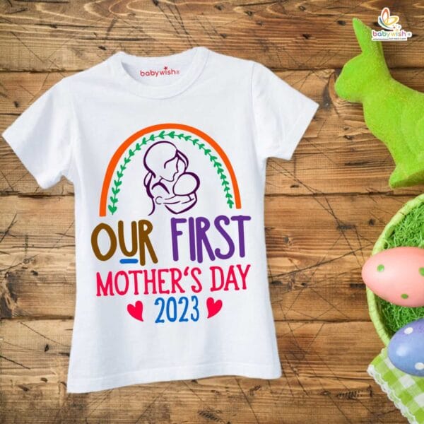 Mothers Day Special Combo White T-Shirts and Romper Sets for Mother and baby Combo Pack of 2 - Image 2