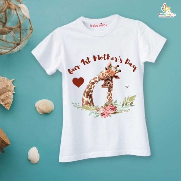 Mothers Day Special Combo White T-Shirts and Romper Sets for Mother and baby Combo Pack of 2 - Image 2