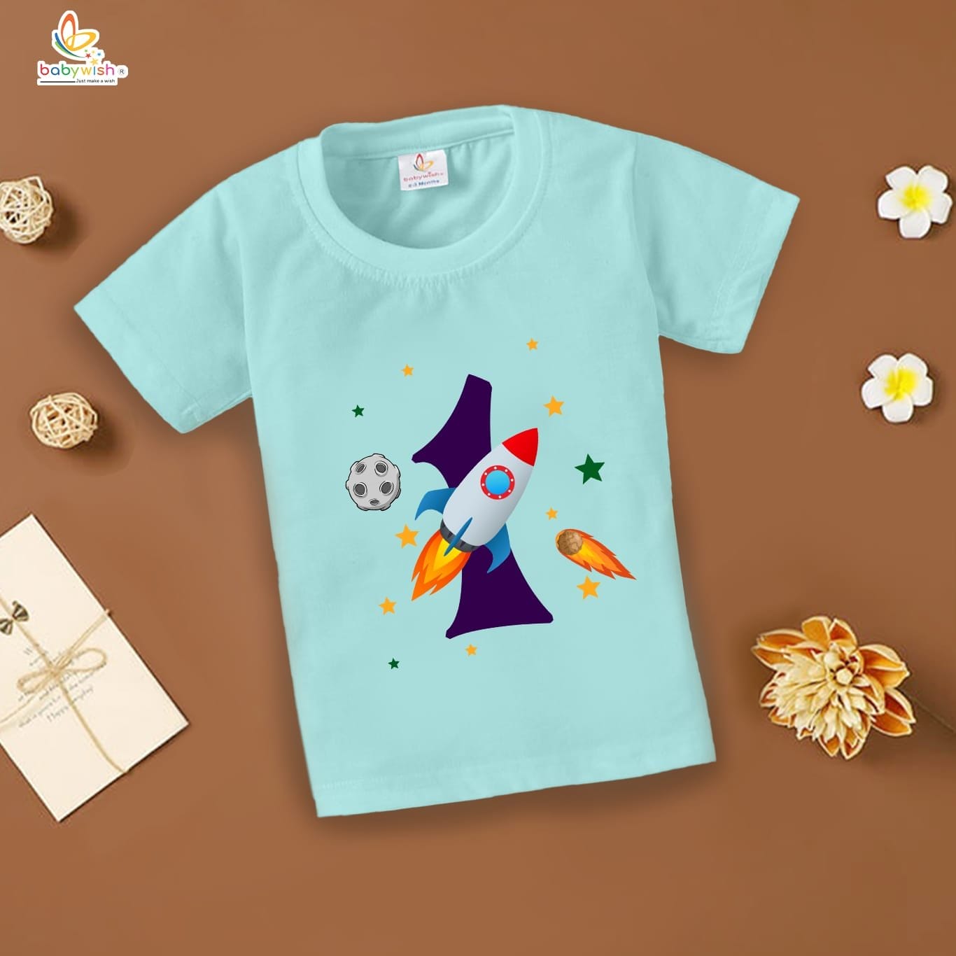 One Year Birthday Unisex T-Shirt Half Sleeve Round Neck Topwear tee for kids