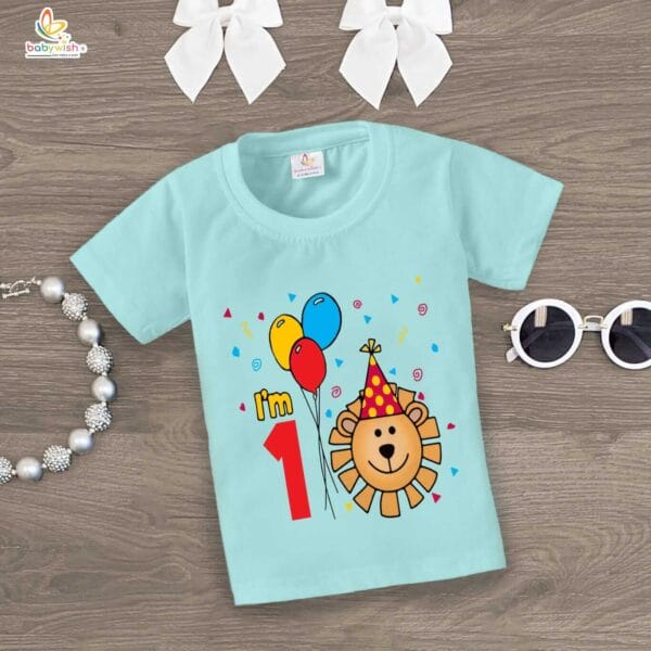 One Year Birthday Unisex T-Shirt Half Sleeve Round Neck Topwear tee for kids