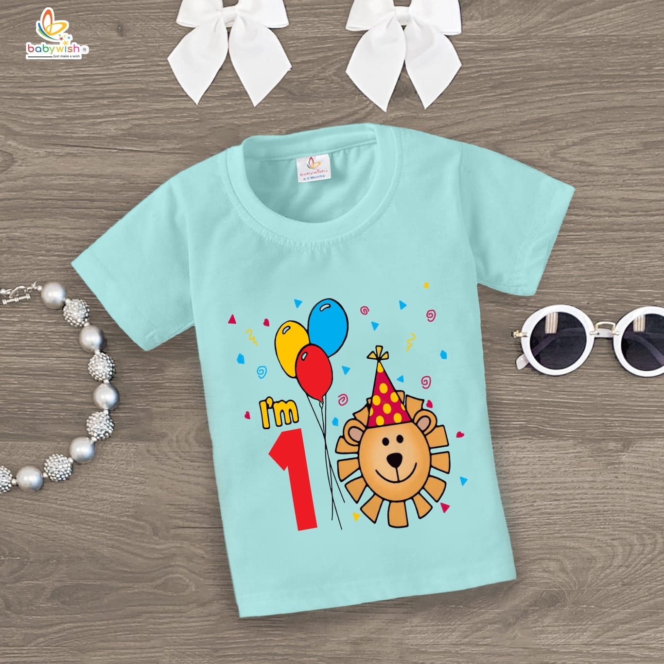 One Year Birthday Unisex T-Shirt Half Sleeve Round Neck Topwear tee for kids