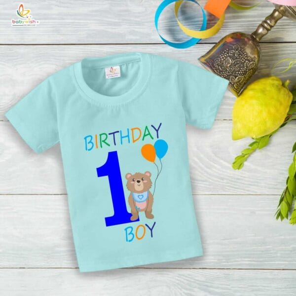 One Year Birthday Unisex T-Shirt Half Sleeve Round Neck Topwear tee for kids - Image 3