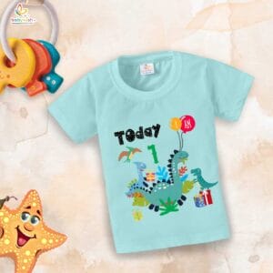 One Year Birthday Unisex T-Shirt Half Sleeve Round Neck Topwear tee for kids