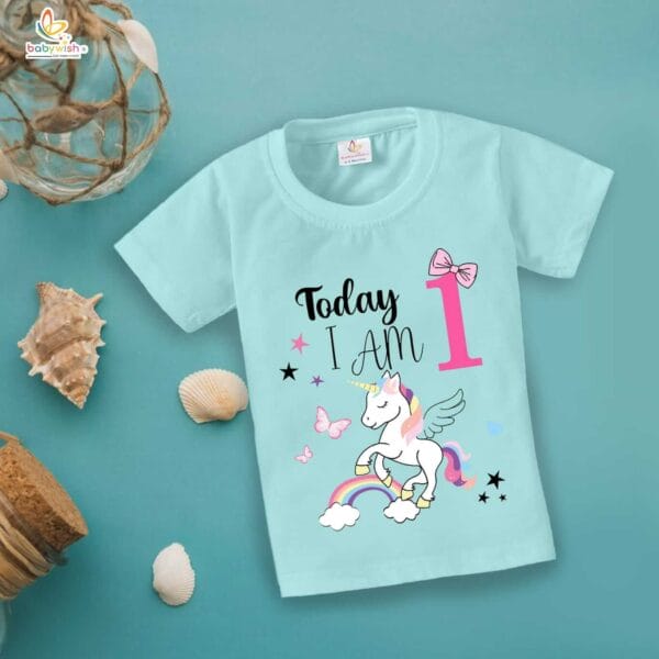One Year Birthday Unisex T-Shirt Half Sleeve Round Neck Topwear tee for kids - Image 2