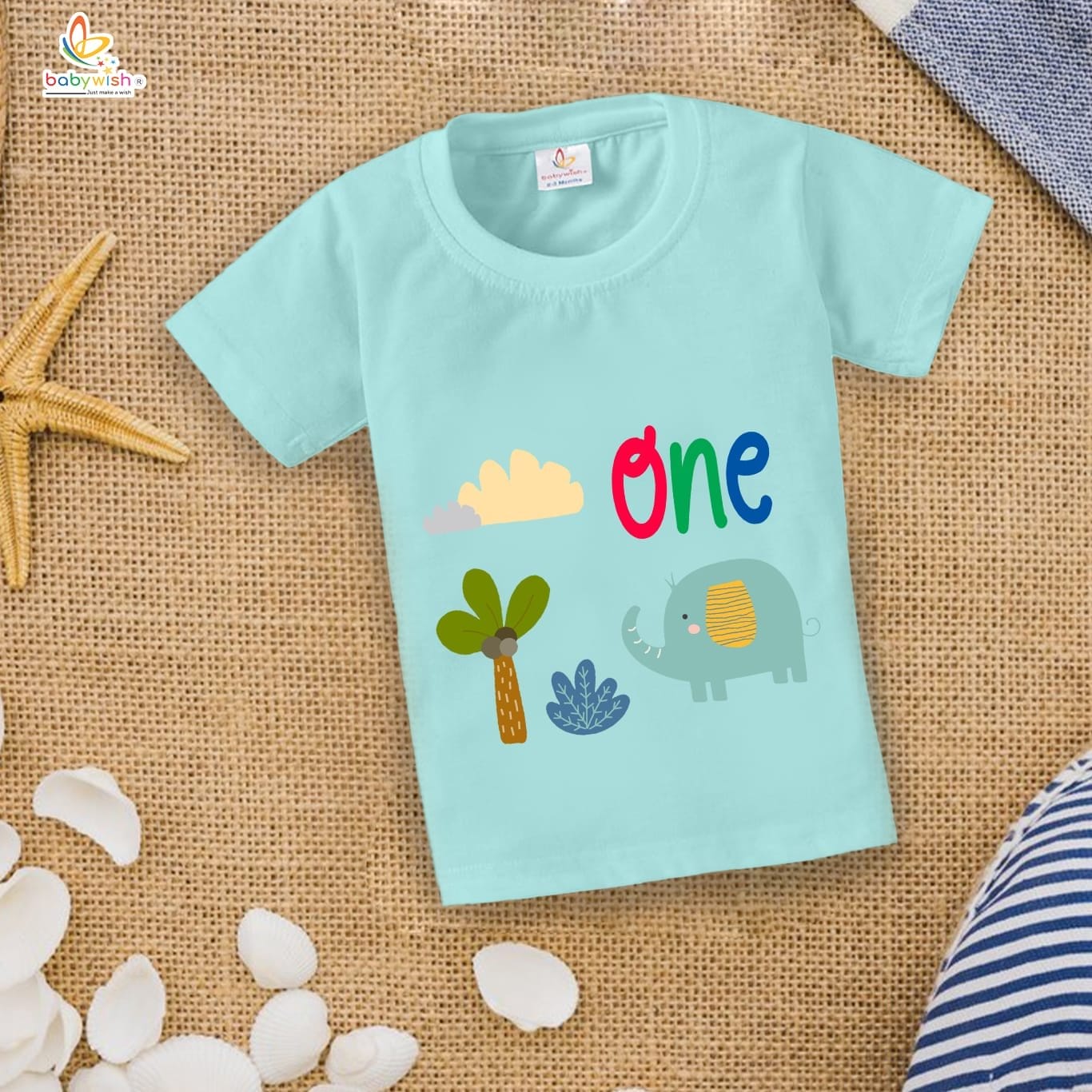 One Year Birthday Unisex T-Shirt Half Sleeve Round Neck Topwear tee for kids