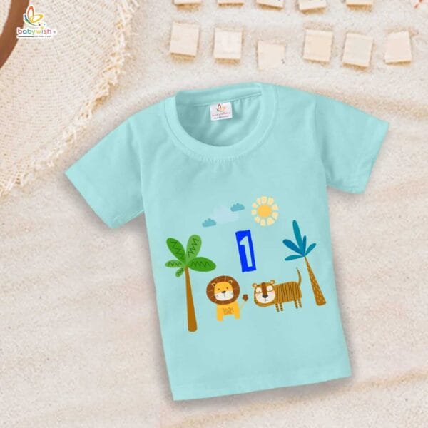 One Year Birthday Unisex T-Shirt Half Sleeve Round Neck Topwear tee for kids - Image 3