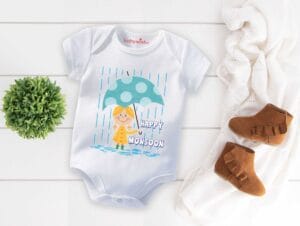 Baby Newborn Monsoon Bodysuits romper Half Sleeve Envelope Neck Onesies Rainfall  Outfit