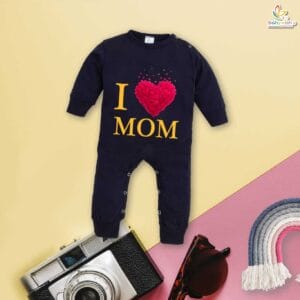 My First Mother’s Day Baby Romper – Full Body “Mom’s Heart Loves Me” Bodysuit for Newborn Infant Girl or Boy – Cute First Mother’s Day Gift Outfit – Babywish