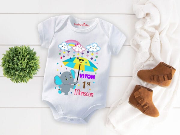 Baby Newborn Monsoon Bodysuits romper Half Sleeve Envelope Neck Onesies Rainfall  Outfit