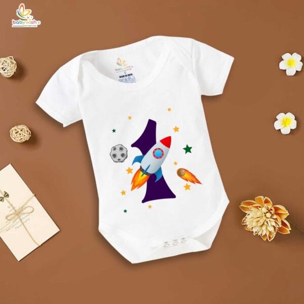 One month unisex baby romper half sleeve round neck onesie - Image 5