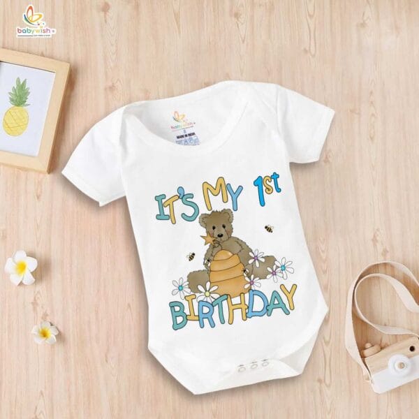 One month unisex baby romper half sleeve round neck onesie - Image 5