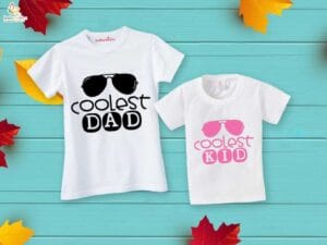 Fathers Day Special Combo White T-Shirts Sets for Father and KId Combo Pack of 2 | Coolest Dad & Son |
