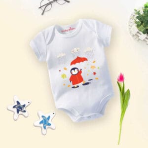 Baby Newborn Monsoon Bodysuits romper Half Sleeve Envelope Neck Onesies Rainfall  Outfit