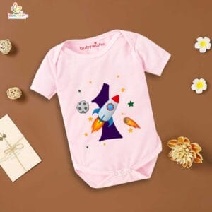 One month unisex baby romper half sleeve round neck onesie
