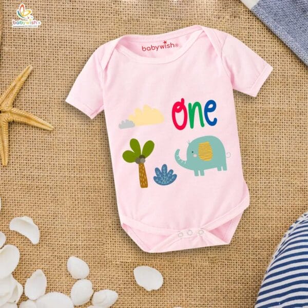 One month unisex baby romper half sleeve round neck onesie - Image 3
