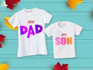 Fathers Day Special Combo White T-Shirts Sets for Father and KId Combo Pack of 2 | Super DAD Super SON |