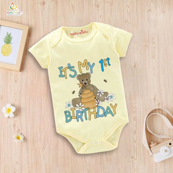 One month unisex baby romper half sleeve round neck onesie - Image 3