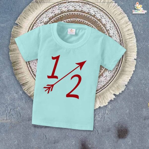 1/2 Birthday T-Shirt with Arrow Design – My First Half Birthday Outfit for 6 Month Baby Boys & Girls – Cute Milestone Shirt – Babywish - Image 2