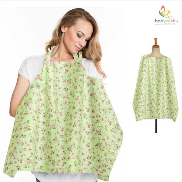 Nursing covers for Mother Breathable feeding cover for Breastfeeding 360° Coverage Protection Cover - Pista Flower Paradise