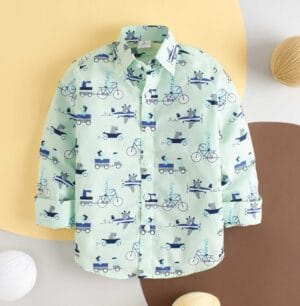 Kids Full Sleeve Shirt for Boy’s and Girl’s Vehicles Printed Theme Toddler Shirt Summer and Winter Top wear Kids Clothes