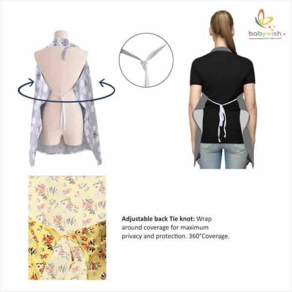Nursing covers for Mother Breathable feeding cover for Breastfeeding 360° Coverage Protection Cover - Yellow Floral Theme - Image 8