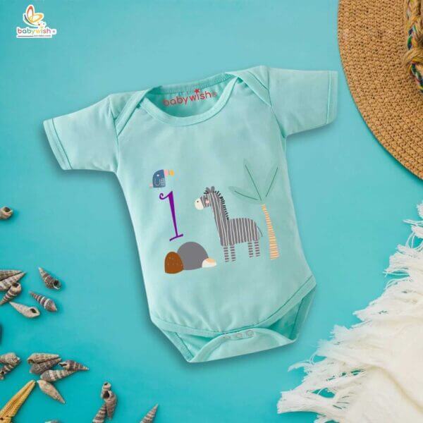One month unisex baby romper half sleeve round neck onesie - Image 3