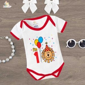 One month unisex baby romper half sleeve round neck onesie