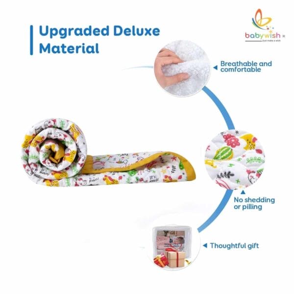 GOTS Certified Organic Muslin Baby Dohar Blanket for Newborn Soft Crib All Seasons Quilt for Microfiber Giftset - Orange Unicorn Rainbow - Image 9