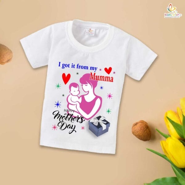 Mother's Day Special T-Shirt for Boy’s and Girl’s Half Sleeve Topwear for Unisex Kids - Image 2