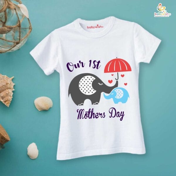 Mothers Day Special Combo White T-Shirts and Romper Sets for Mother and baby Combo Pack of 2 - Image 2