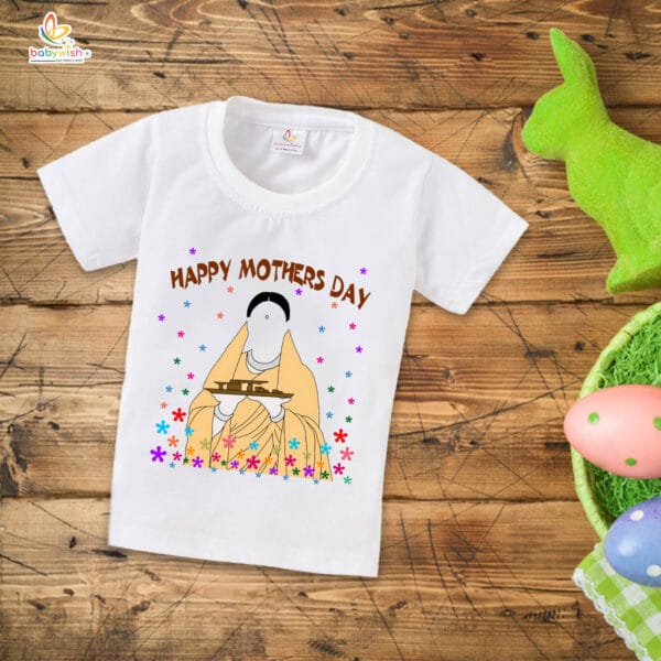 Mother's Day Special T-Shirt for Boy’s and Girl’s Half Sleeve Topwear for Unisex Kids