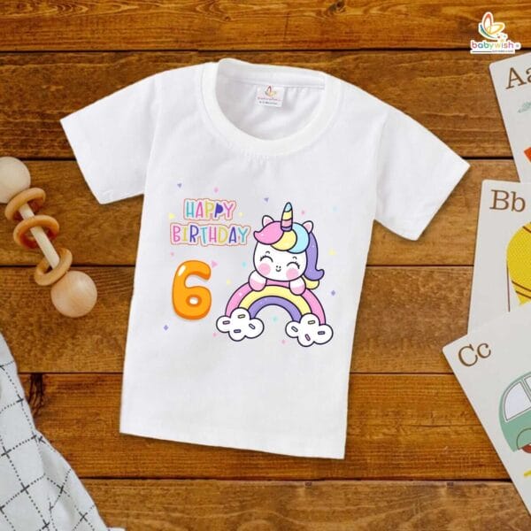Six Year Birthday Unisex T-Shirt Half Sleeve Round Neck Topwear tee for kids - Image 2