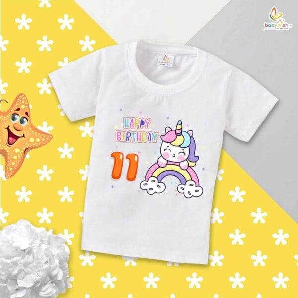 Eleven Year Birthday Unisex T-Shirt Half Sleeve Round Neck Topwear tee for kids - Image 4