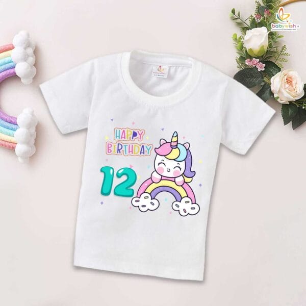 Twelve Year Birthday Unisex T-Shirt Half Sleeve Round Neck Topwear tee for kids - Image 2