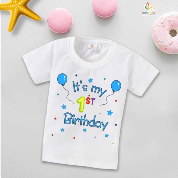 One Year Birthday Unisex T-Shirt Half Sleeve Round Neck Topwear tee for kids - Image 2