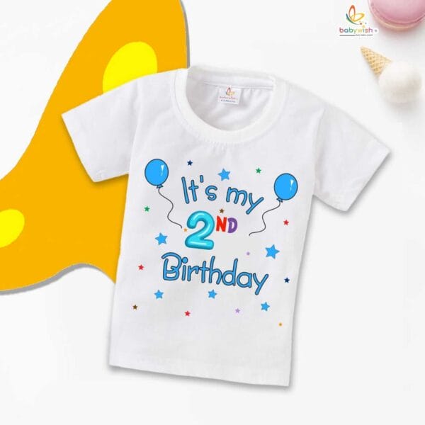 Two Year Birthday Unisex T-Shirt Half Sleeve Round Neck Topwear tee for kids - Image 2