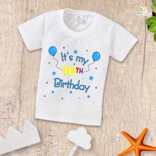Ten Year Birthday Unisex T-Shirt Half Sleeve Round Neck Topwear tee for kids - Image 2