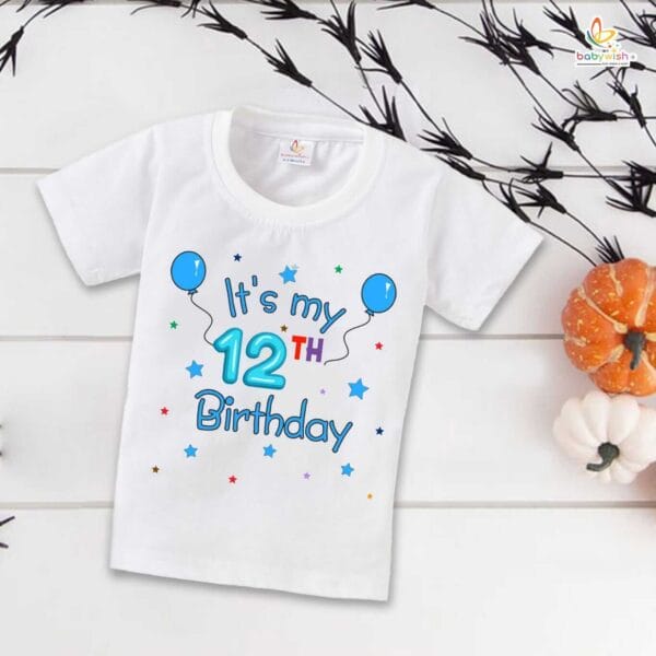 Twelve Year Birthday Unisex T-Shirt Half Sleeve Round Neck Topwear tee for kids - Image 2