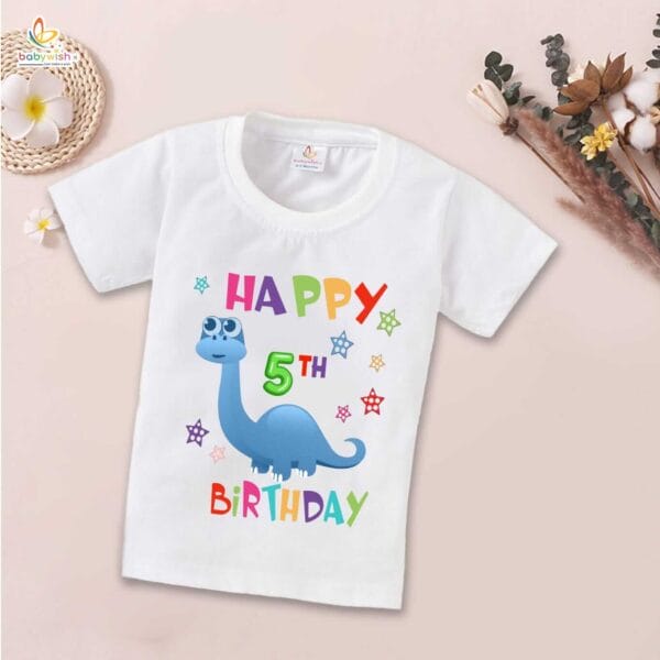 Five Year Birthday Unisex T-Shirt Half Sleeve Round Neck Topwear tee for kids - Image 2