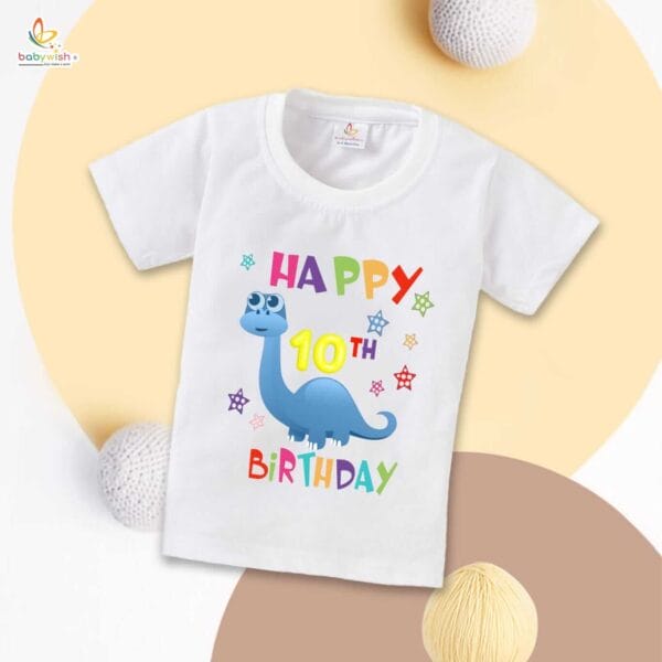 Ten Year Birthday Unisex T-Shirt Half Sleeve Round Neck Topwear tee for kids - Image 2