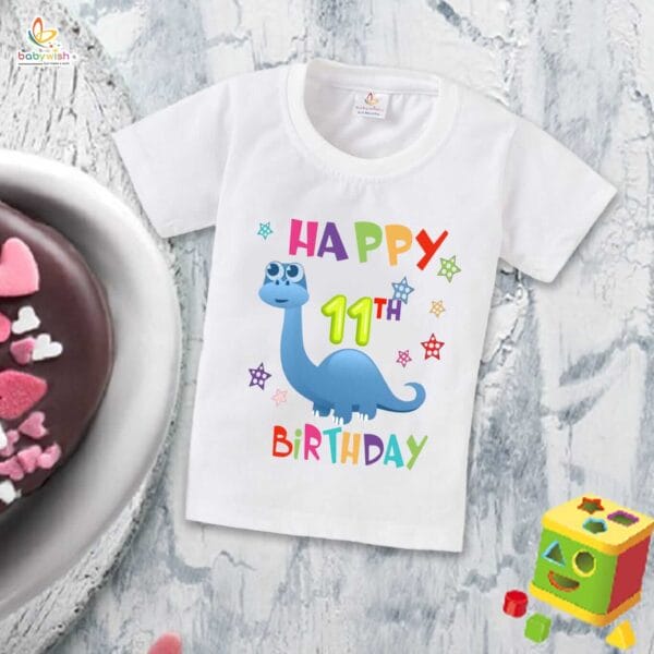 Eleven Year Birthday Unisex T-Shirt Half Sleeve Round Neck Topwear tee for kids - Image 2