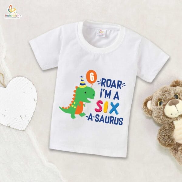 Six Year Birthday Unisex T-Shirt Half Sleeve Round Neck Topwear tee for kids - Image 4
