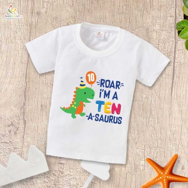 Ten Year Birthday Unisex T-Shirt Half Sleeve Round Neck Topwear tee for kids - Image 4