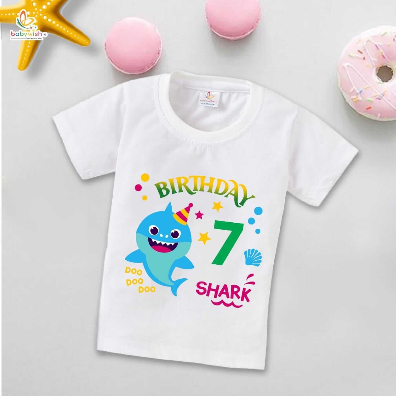 Seven Year Birthday Unisex T-Shirt Half Sleeve Round Neck Topwear tee for kids