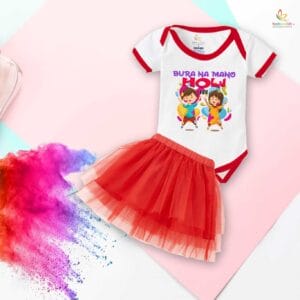 Newborn Girl's Tutu Skirt & Romper Holi Print Onesies bodysuits For baby 0 to 3 Months