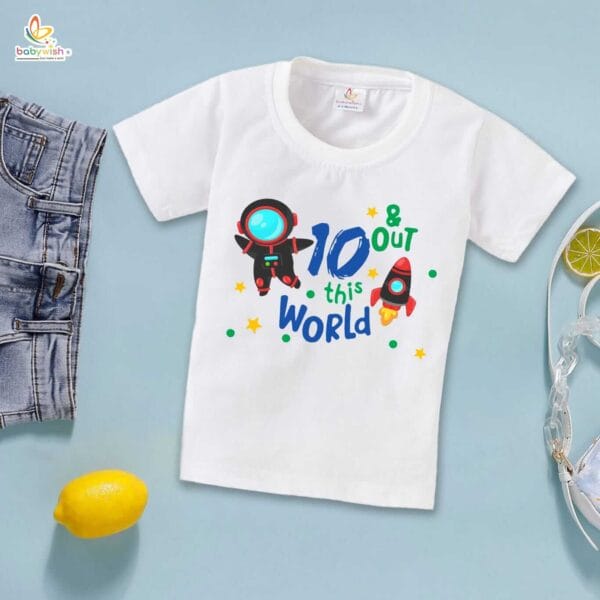 Ten Year Birthday Unisex T-Shirt Half Sleeve Round Neck Topwear tee for kids - Image 2