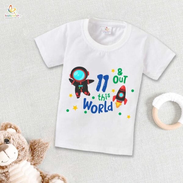 Eleven Year Birthday Unisex T-Shirt Half Sleeve Round Neck Topwear tee for kids - Image 2
