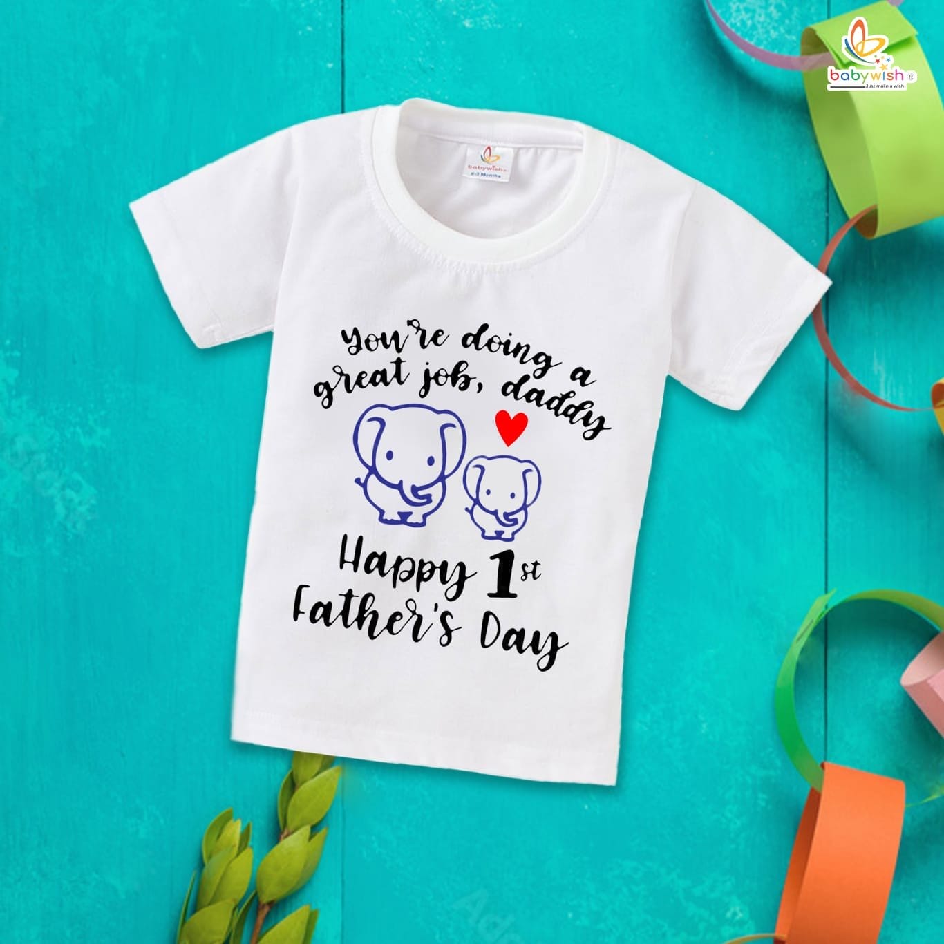 Father's Day Special T-Shirt for Boy’s and Girl’s Half Sleeve Topwear for Unisex Kids | Happy 1st Fathers Day |